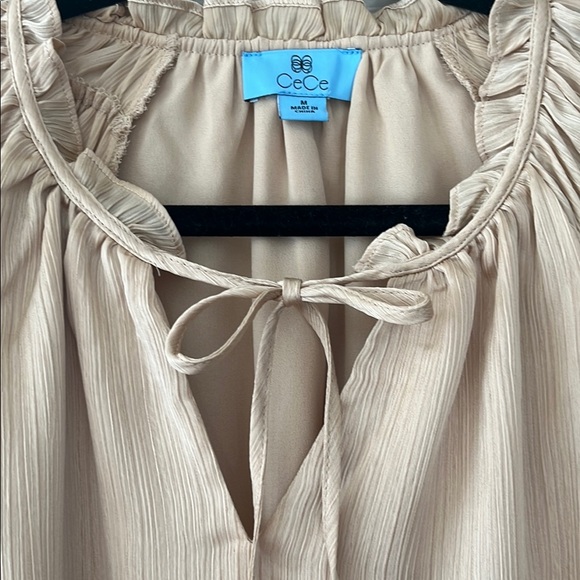 CeCe Yellow Gold Ruffle Sleeve Top - Picture 2 of 5